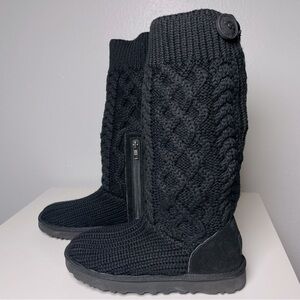 UGG Black Cable Knit Winter Boots